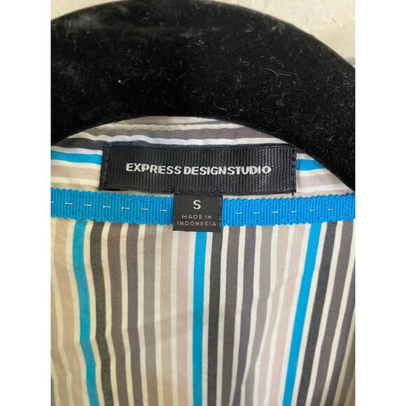 Express Design Studio Blue Blouse Small Womans Cotton Nylon Blend‎ - Picture 3 of 7